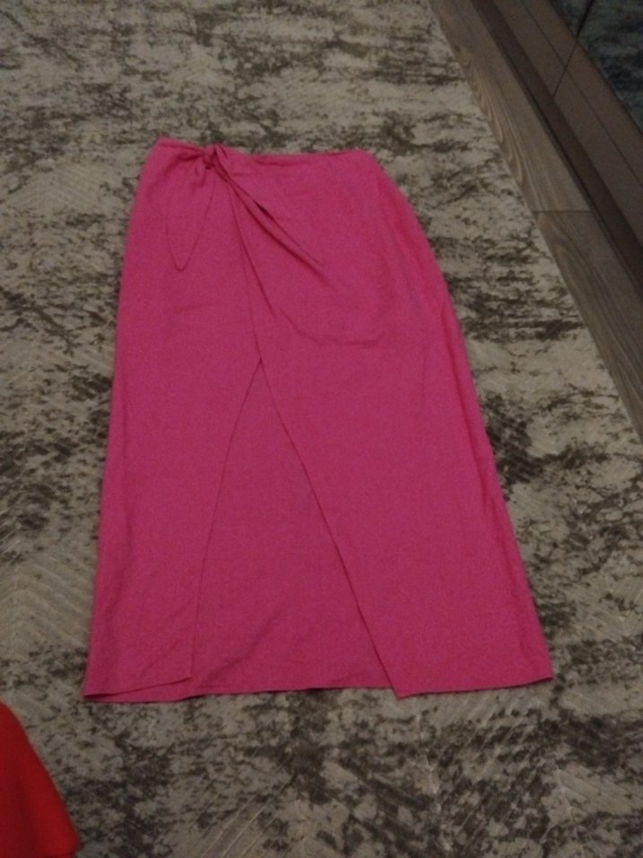 bershka yirtmacli keten etek - Görsel 3