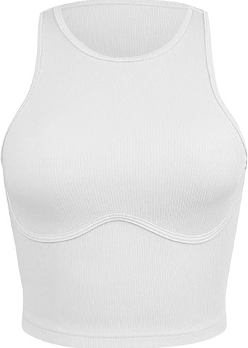 Beyaz Spor Crop Atlet - Görsel 2