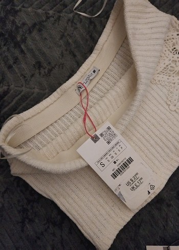 Zara Dantel Detaylı Bohem Triko Elbise Takımı - Görsel 7