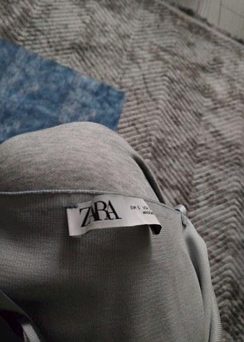 zara denim gorunumlu batik triko midi elbise - Görsel 8