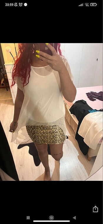 Gold krem elbise