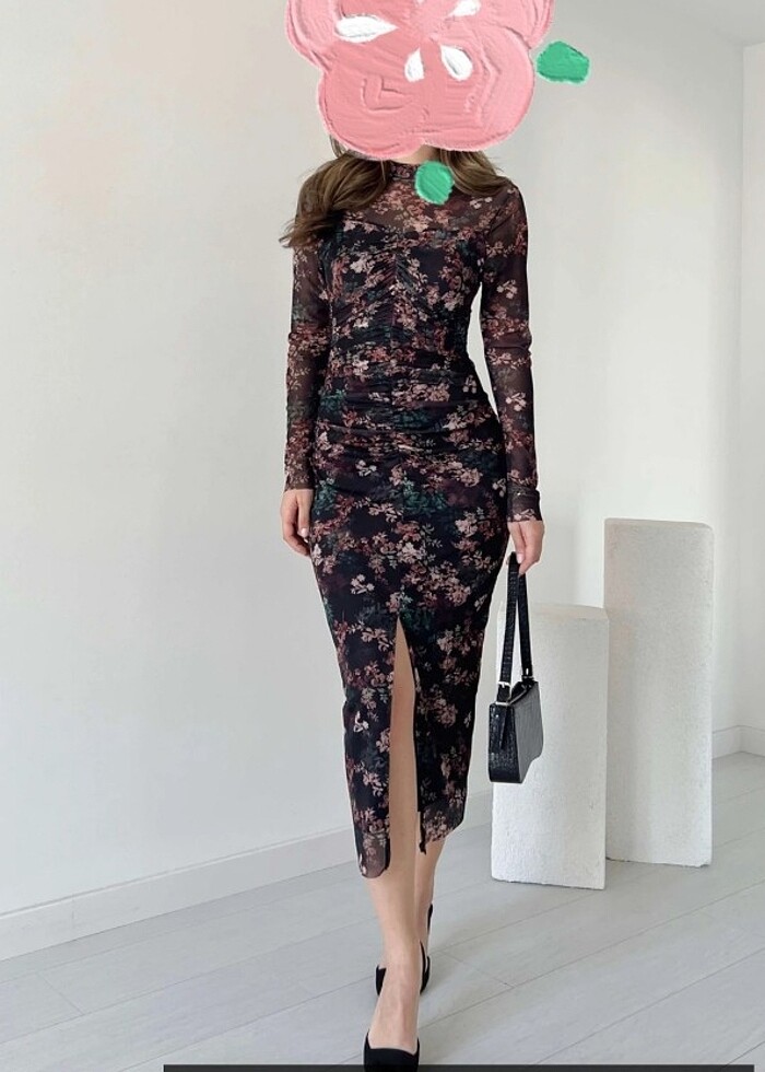 özel çiçekli tasarım davet elbisesi ???????????????? - Görsel 2