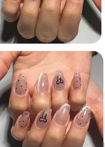 Pembe Pastel Çiçekli jel tırnak seti - Görsel 4