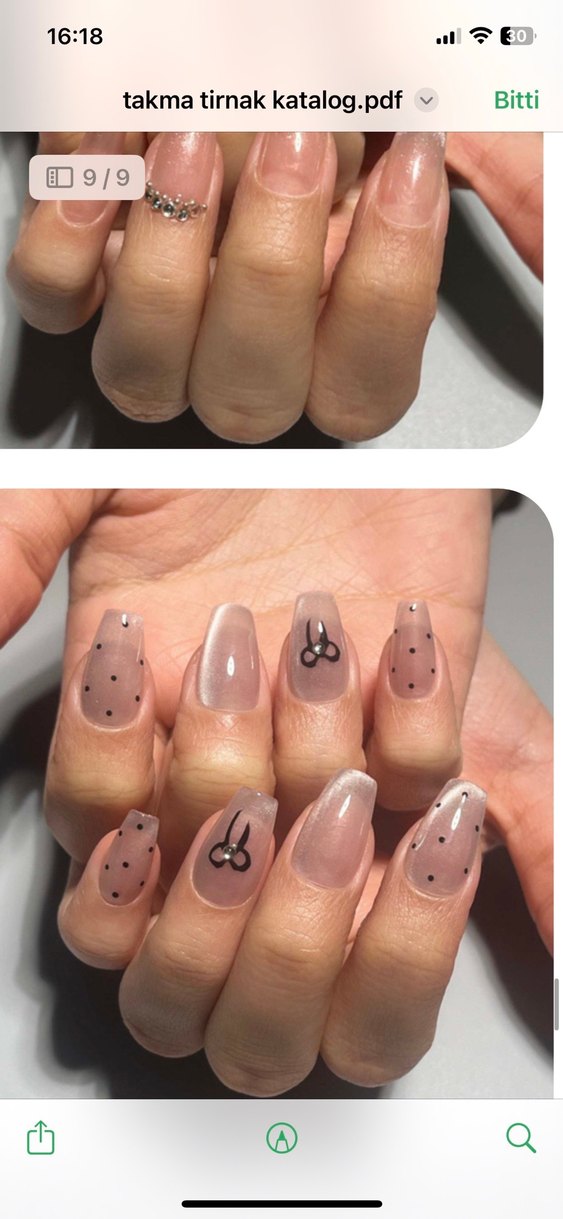 Pembe Pastel Çiçekli jel tırnak seti - Görsel 4