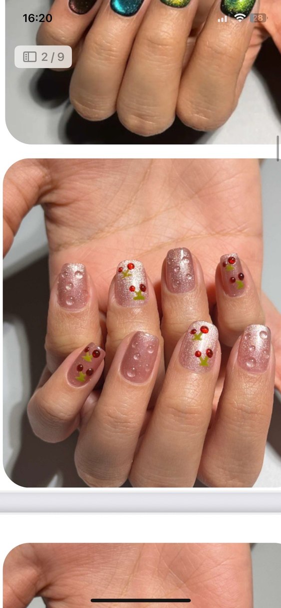 Pembe Pastel Çiçekli jel tırnak seti - Görsel 3