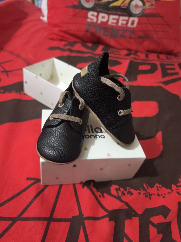 Siyah Deri Erkek Bebek İlk Adım Ayakkabısı - Görsel 2