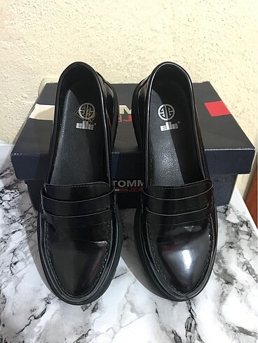 Elle Siyah Deri Kadın Günlük Loafer