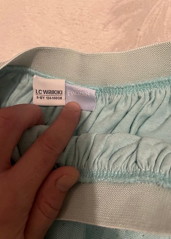 Kız Çocuk Turkuaz Uzun Kollu Parlak Elbise orijinal frozen lisan - Görsel 3