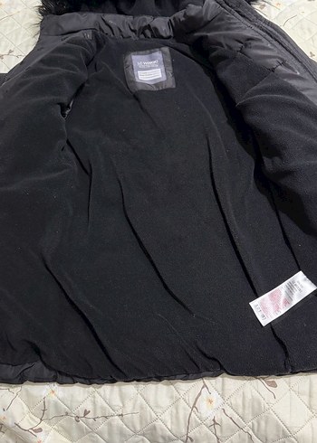 Kürk Detaylı Siyah Kız çocuk Kışlık Mont - Görsel 4