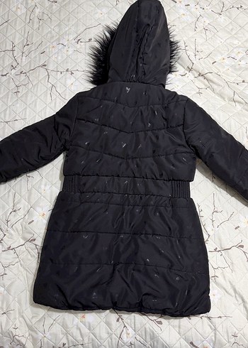 Kürk Detaylı Siyah Kız çocuk Kışlık Mont - Görsel 7