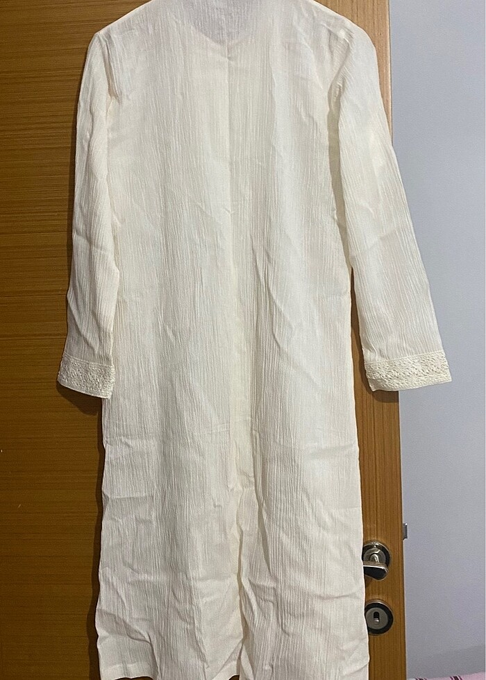 Şile bezi dantel detaylı ferace - Görsel 2