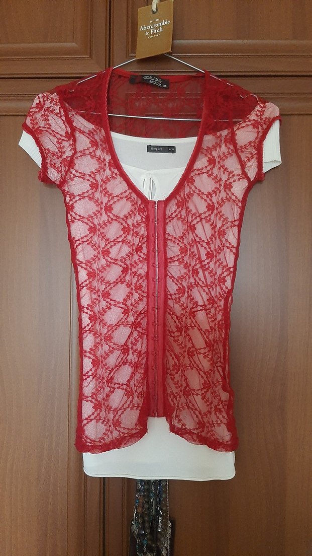 Vintage Retro Gothic Tül Korse Bluz - Görsel 3