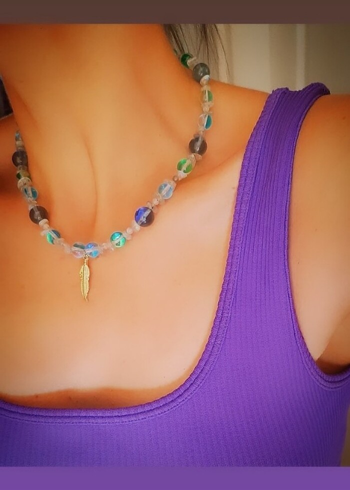 Fairycore Tasarım Doğaltaş Peri Kolye - Görsel 3