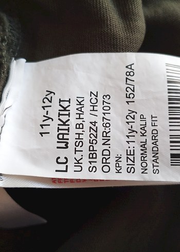 LC Waikiki haki yeşili erkek çocuk uzun kol tişört