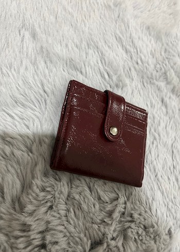 Bordo Parlak Deri Kadın Cüzdanı