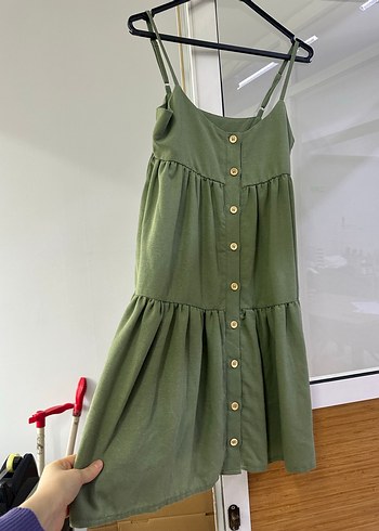 Düğmeli  Midi Elbise - Görsel 2