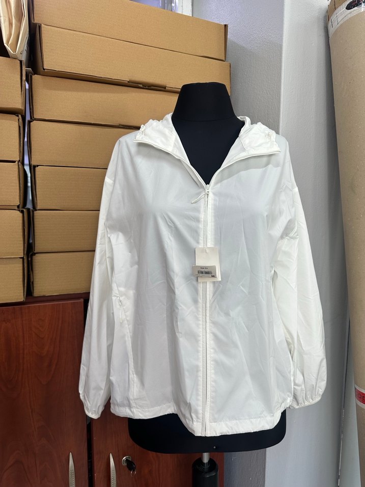 Beyaz Fermuarlı Salaş Kadın Ceket - Görsel 2