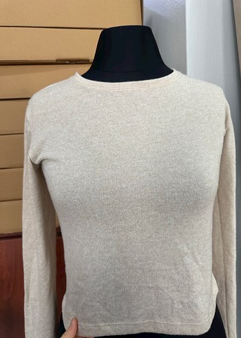 Bej Kadın Uzun Kollu Basic bluz - Görsel 2