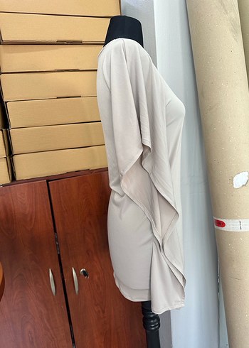 Bej Kadın Uzun Kollu Salaş Bluz - Görsel 4