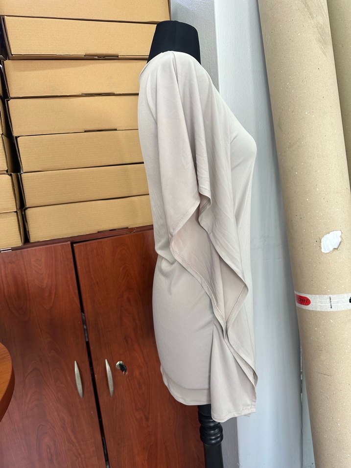 Bej Kadın Uzun Kollu Salaş Bluz - Görsel 4