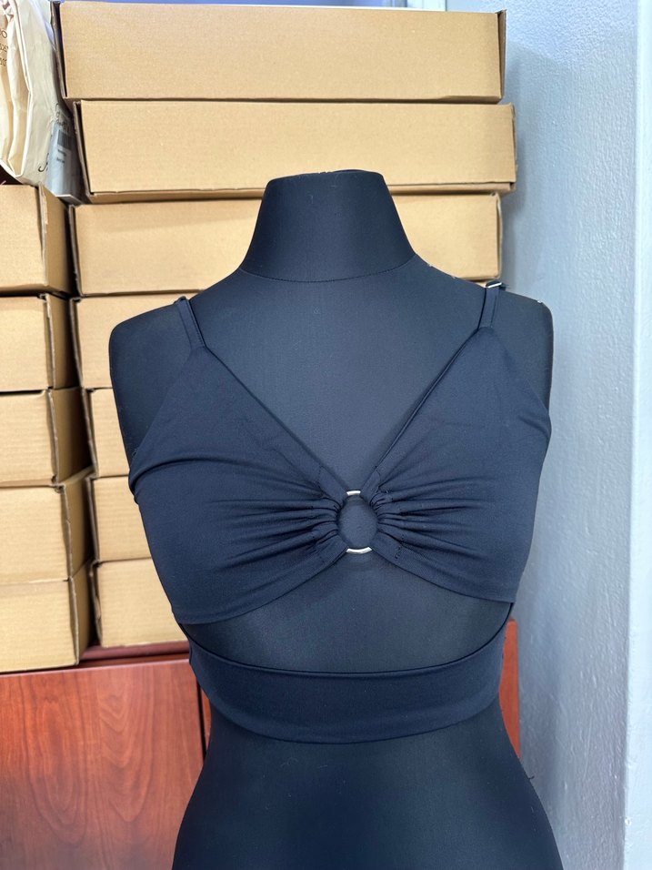 Siyah Strappy Kadın Bustier crop - Görsel 2