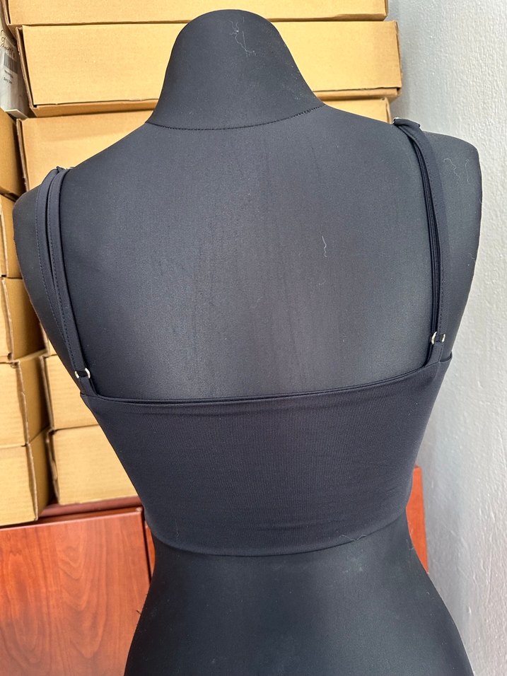 Siyah Strappy Kadın Bustier crop - Görsel 5