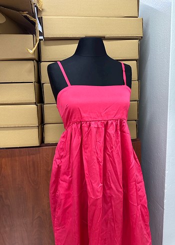 Pembe Uzun Askılı Elbise - Görsel 2