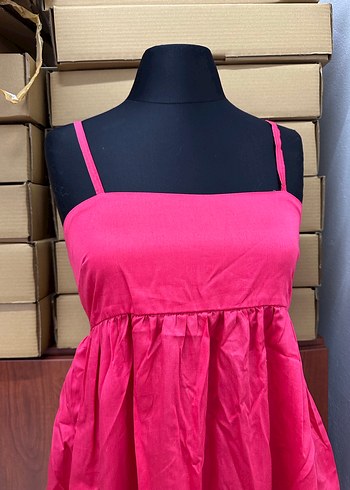 Pembe Uzun Askılı Elbise - Görsel 3