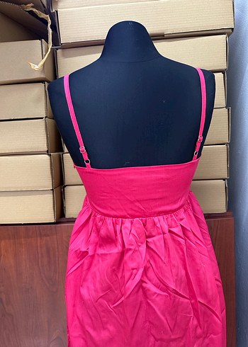 Pembe Uzun Askılı Elbise - Görsel 5