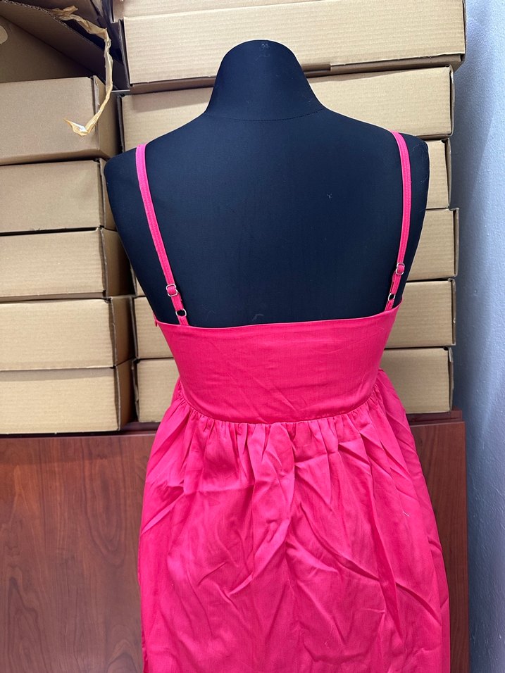 Pembe Uzun Askılı Elbise - Görsel 5