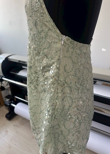 Yeşil Parlak Mini Nakışlı Bohem Elbise XS,S,M mevcuttur - Görsel 4