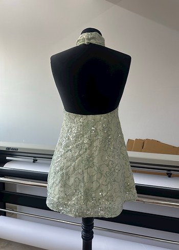 Yeşil Parlak Mini Nakışlı Bohem Elbise XS,S,M mevcuttur - Görsel 6