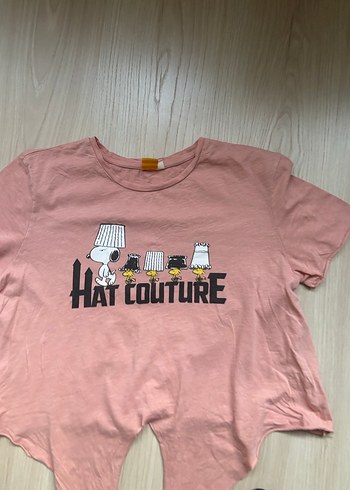 Pembe Renkli Hamile Tişörtü, Kısa Kollu, Salaş - Görsel 2