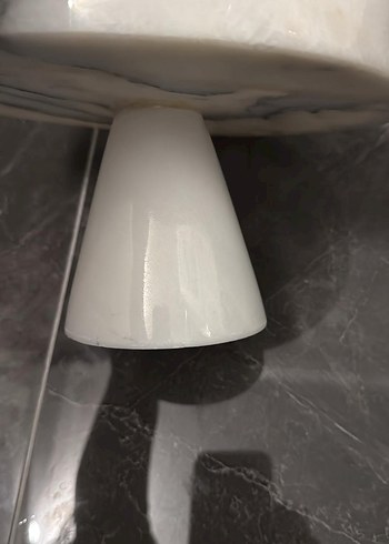 marandmore Rolin Ayaklı Beyaz Mermer Servis Tabağı 24 cm - Görsel 5