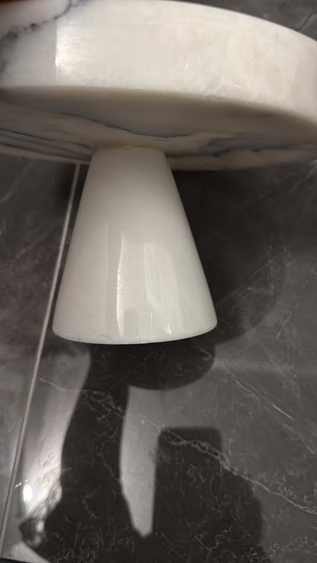 marandmore Rolin Ayaklı Beyaz Mermer Servis Tabağı 24 cm - Görsel 5