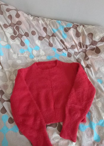 Kırmızı Kadın Triko Kazak - Görsel 2