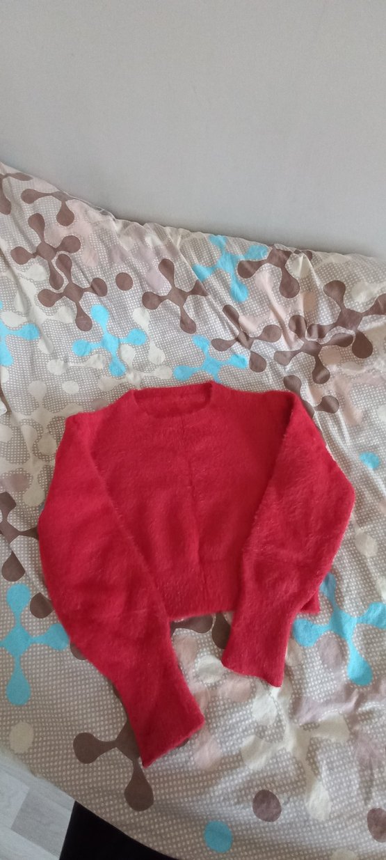 Kırmızı Kadın Triko Kazak - Görsel 2