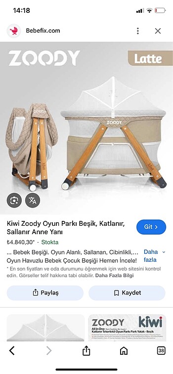 Çok güzel kullanışlı Beşik