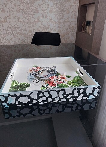 Ikea El boyaması tepsi