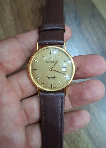 Omega Vintage Altin Tonlu Deri Kayisli Saat