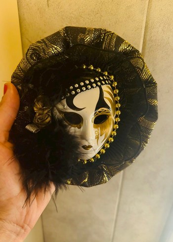 Siyah Altın Detaylı Dekoratif Maske - Görsel 9