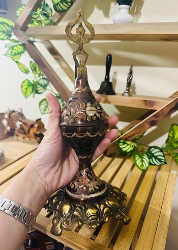 Beden Koyu Altın Renkli Dekoratif Vazo