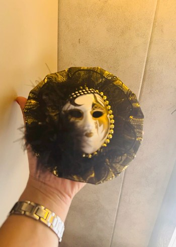 Siyah Altın Detaylı Kadın Maskesi - Görsel 5