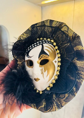 Siyah Altın Detaylı Kadın Maskesi - Görsel 2