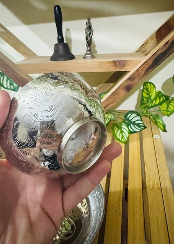 Altın Renkli Gri Bağlama Desenli Tabak Seti - Görsel 8