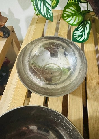 Altın Renkli Gri Bağlama Desenli Tabak Seti - Görsel 4