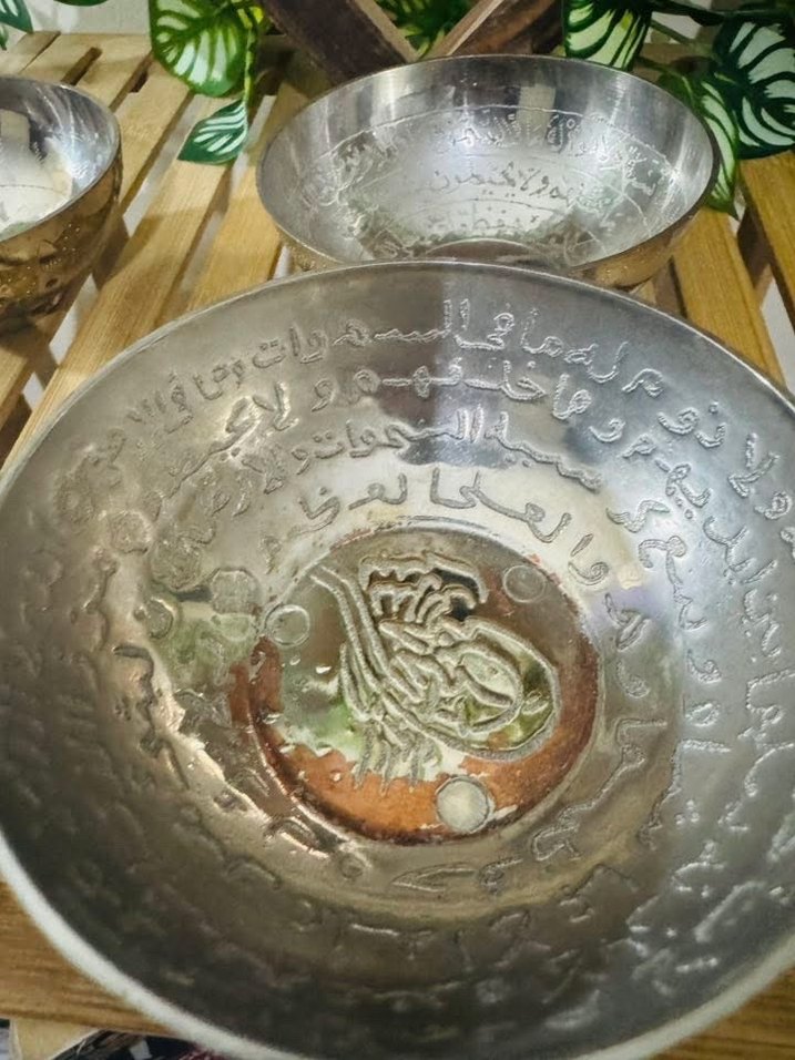 Altın Renkli Gri Bağlama Desenli Tabak Seti - Görsel 2