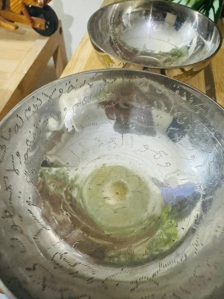 Altın Renkli Gri Bağlama Desenli Tabak Seti - Görsel 3