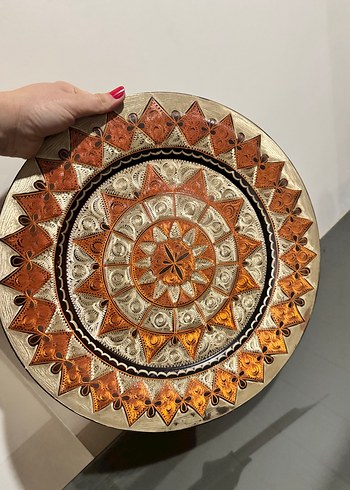 ANTİKA BAKIR İŞLEMELİ TEPSİ - Görsel 8