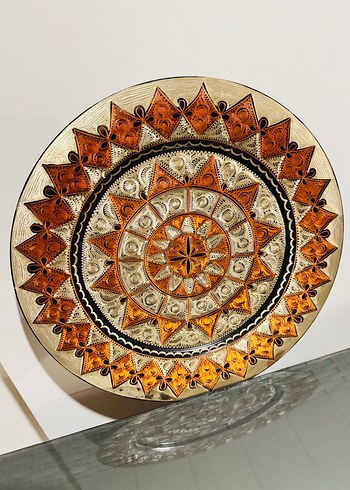 ANTİKA BAKIR İŞLEMELİ TEPSİ - Görsel 4